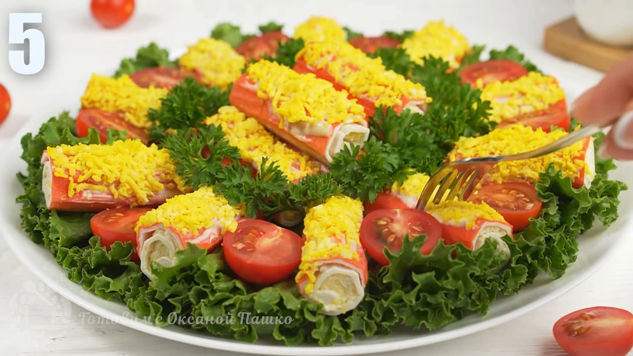 Закуска с крабовыми палочками