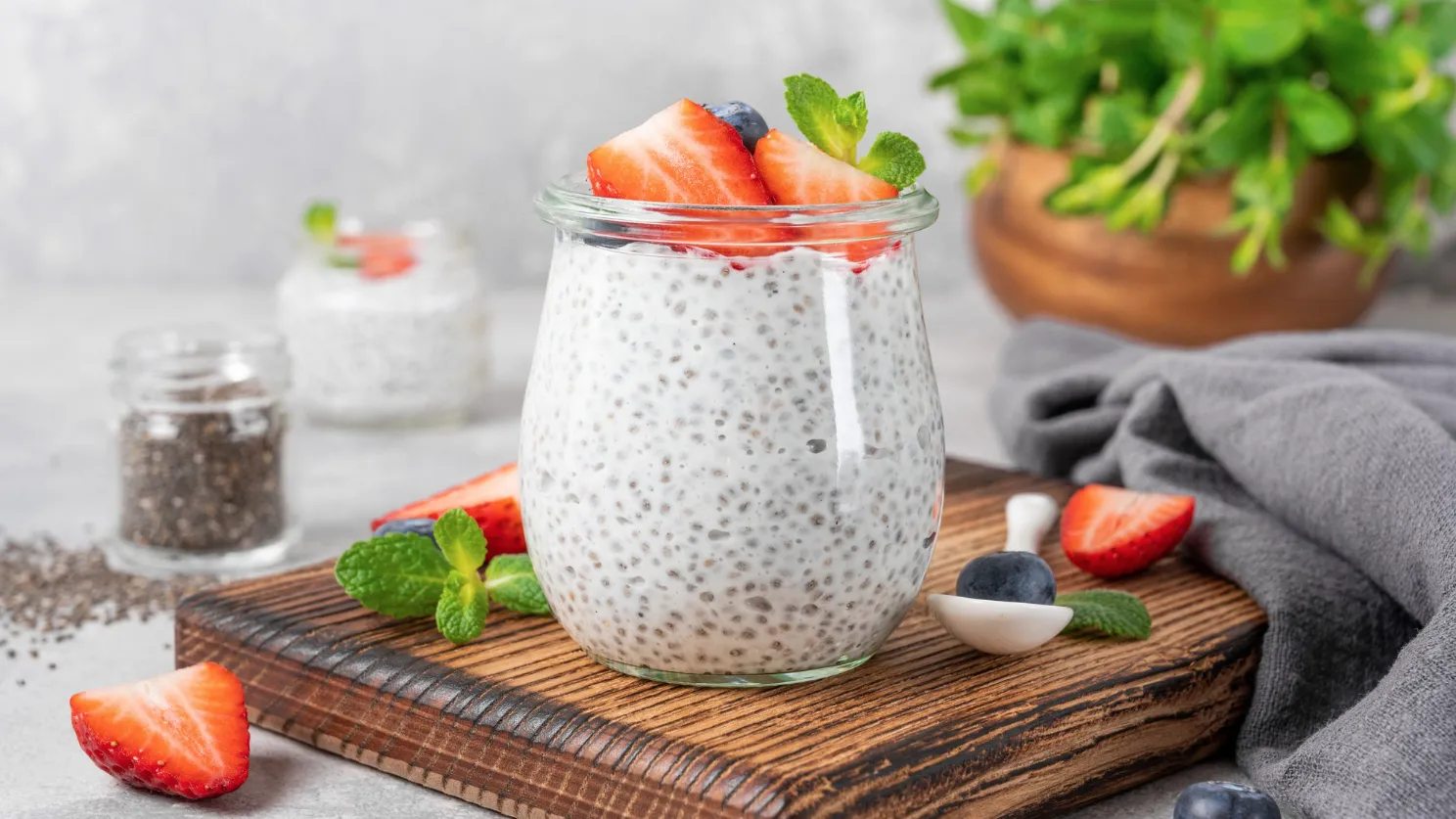 Подача чиа-пудинга